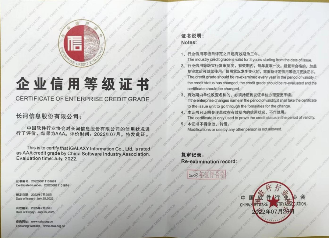 企业信用等级AAA
